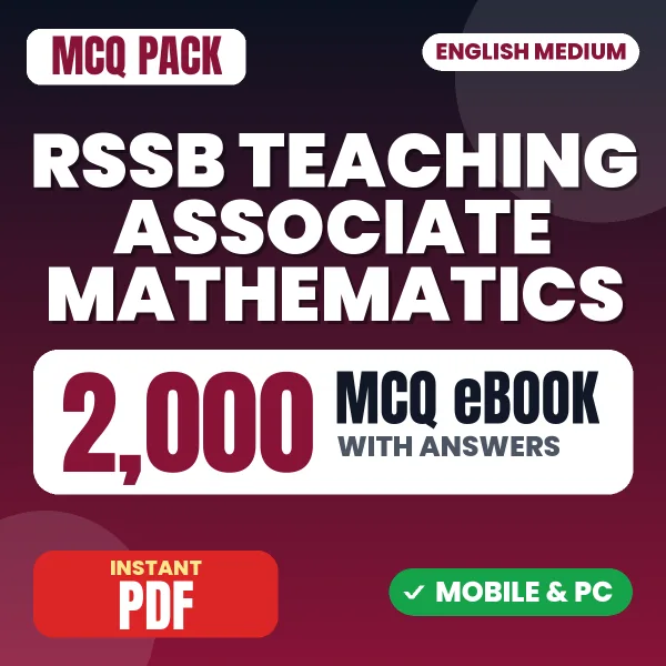 RSSB Teaching Associate (Mathematics) Paper-1 Exam – 2000 MCQ eBook with Answers | English Medium PDF Download