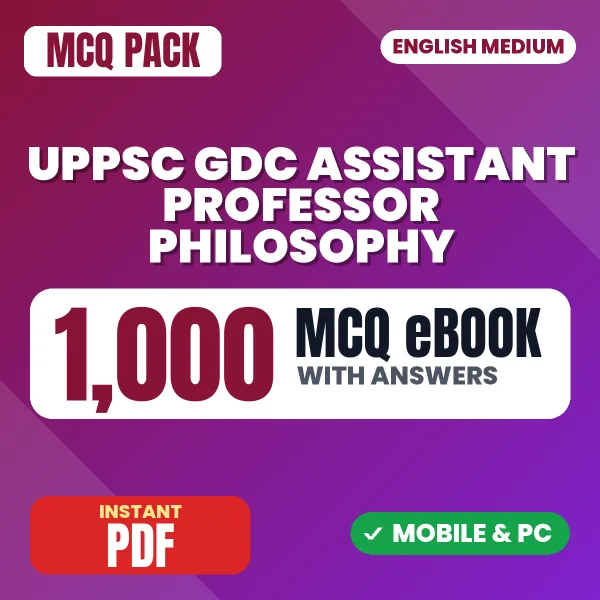UPPSC GDC Assistant Professor (Philosophy) Exam – 1000 MCQ eBook with Answers | English Medium PDF Download