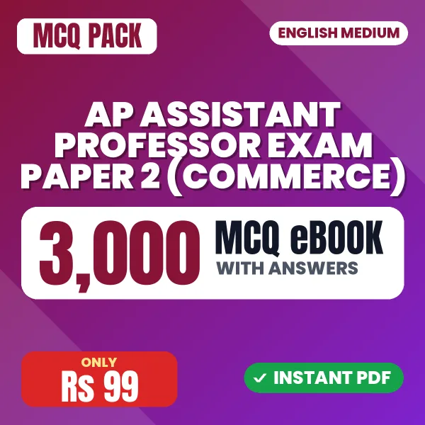 AP Assistant Professor Exam Paper 2 (Commerce) – 3000 MCQ eBook with Answers | English Medium PDF Download