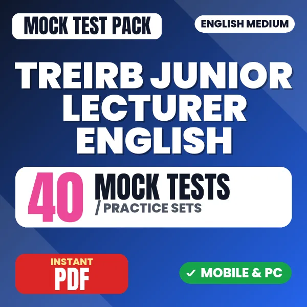 TREIRB Junior Lecturer English (Paper-I) Exam – 40 Mock Tests / Practice Sets | English Medium PDF Download