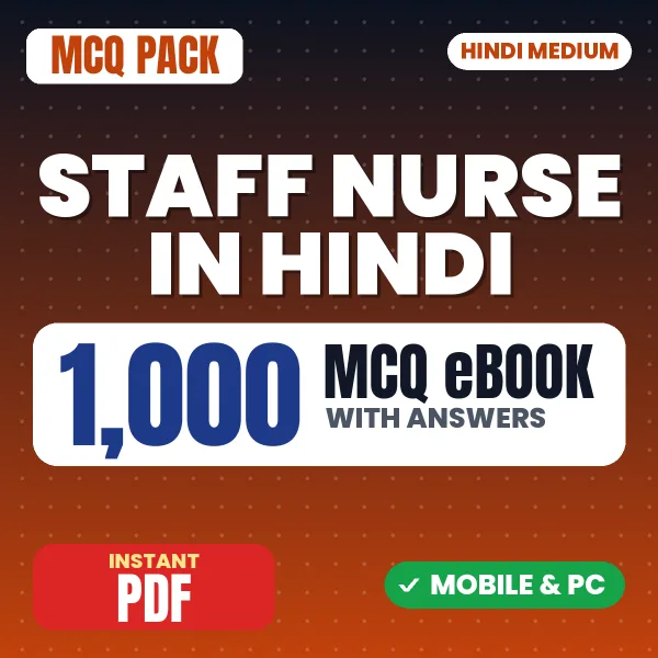 Staff Nurse – 1000 MCQ eBook with Answers | Hindi Medium PDF Download