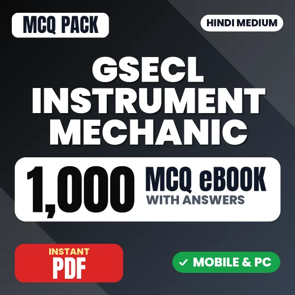 GSECL Instrument Mechanic (Mechanical) Exam – 1000 MCQ eBook with Answers | Hindi Medium PDF Download