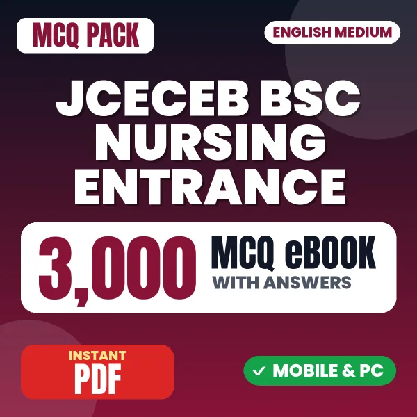 JCECEB BSc Nursing Entrance Exam – 3000 MCQ eBook with Answers | English Medium PDF Download