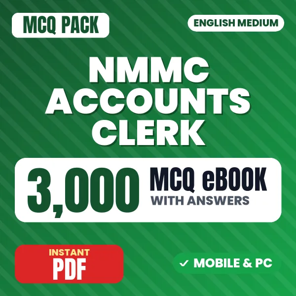 NMMC Accounts Clerk Exam – 3000 MCQ eBook with Answers | English Medium PDF Download
