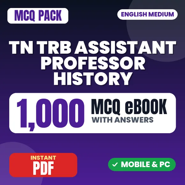 TN TRB Assistant Professor History Paper-1 Exam – 1000 MCQ eBook with Answers | English Medium PDF Download
