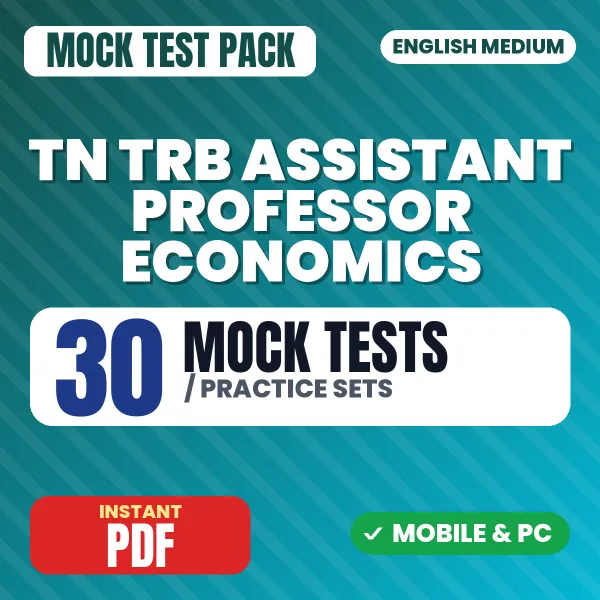 TN TRB Assistant Professor Economics Exam Paper 2 (Section A) – 30 Mock Tests / Practice Sets | English Medium PDF Download
