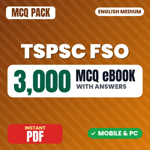 TSPSC FSO Exam Paper I – 3000 MCQ eBook with Answers | English Medium PDF Download