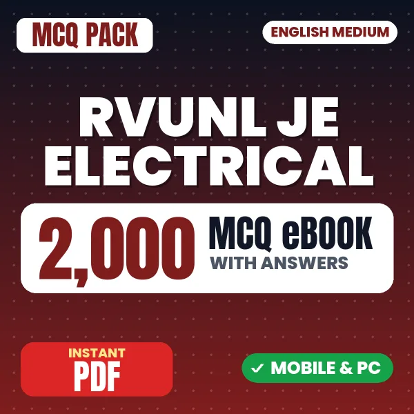 Rajasthan RVUNL JE Electrical Exam – 2000 MCQ eBook with Answers | English Medium PDF Download