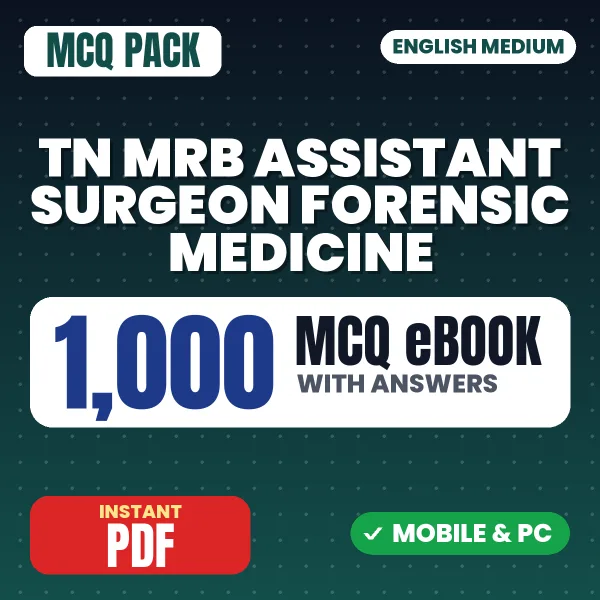 TN MRB Assistant Surgeon (Forensic Medicine) Exam – 1000 MCQ eBook with Answers | English Medium PDF Download