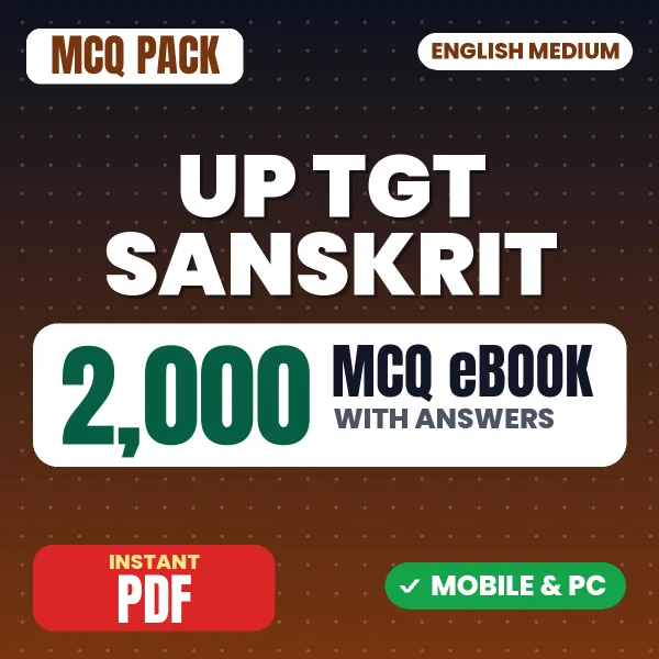 UP TGT Sanskrit Exam – 2000 MCQ eBook with Answers | English Medium PDF Download