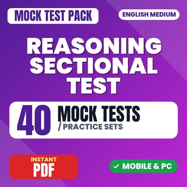 Reasoning Sectional Paper – 40 Mock Tests / Practice Sets | English Medium PDF Download