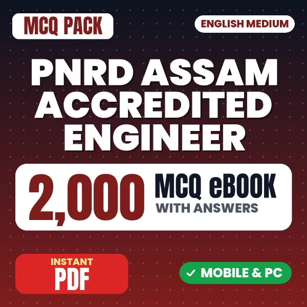 PNRD Assam Accredited Engineer Exam – 2000 MCQ eBook with Answers | English Medium PDF Download