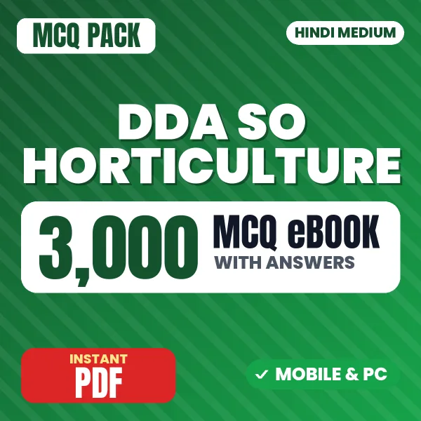 DDA SO Horticulture Exam Stage 1 – 3000 MCQ eBook with Answers | Hindi Medium PDF Download