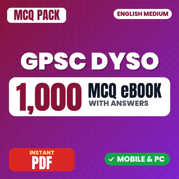 GPSC Deputy Section Officer Prelims Exam – 1000 MCQ eBook with Answers | English Medium PDF Download