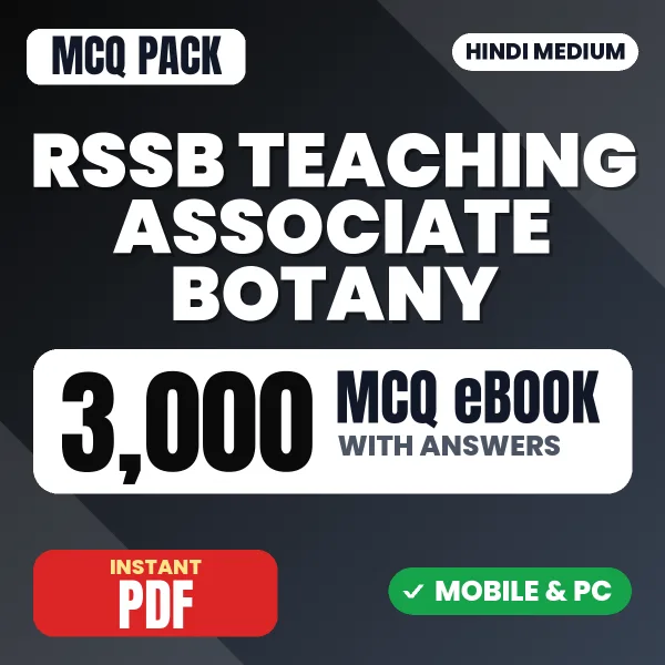 RSSB Teaching Associate (Botany) Exam Paper 1 – 3000 MCQ eBook with Answers | Hindi Medium PDF Download
