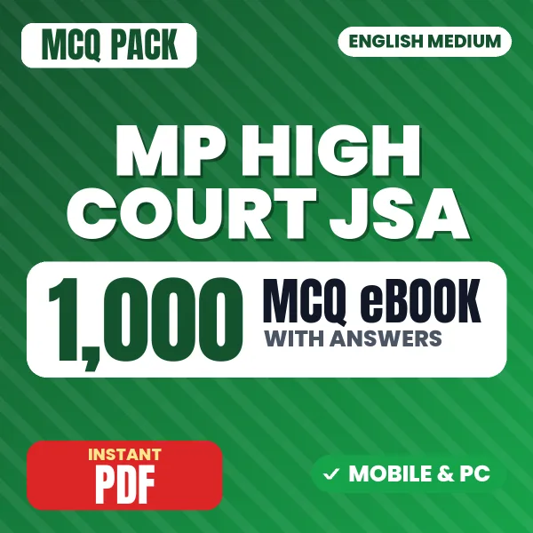 MP High Court JSA Exam – 1000 MCQ eBook with Answers | English Medium PDF Download