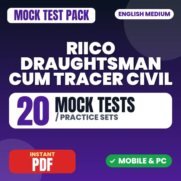 RIICO Draughtsman cum Tracer (Civil) Part-I Exam – 20 Mock Tests / Practice Sets | English Medium PDF Download