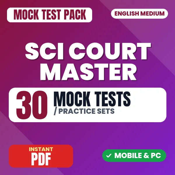 SCI Court Master Exam – 30 Mock Tests / Practice Sets | English Medium PDF Download