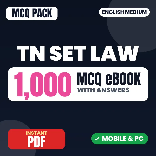 TN SET Law Exam – 1000 MCQ eBook with Answers | English Medium PDF Download