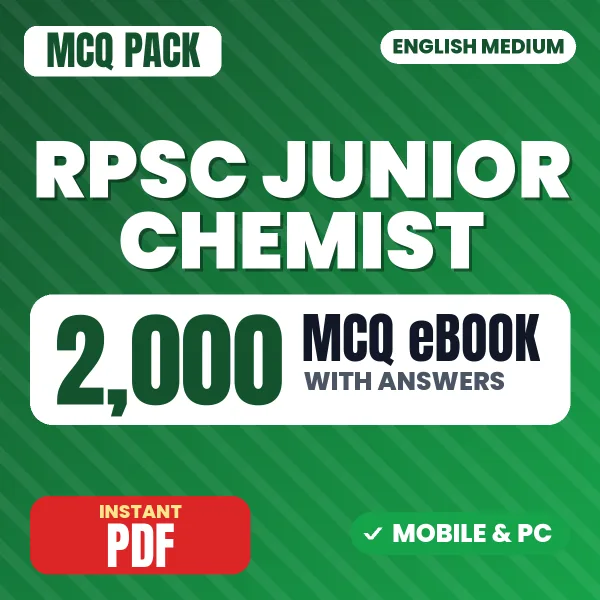 RPSC Junior Chemist Exam – 2000 MCQ eBook with Answers | English Medium PDF Download