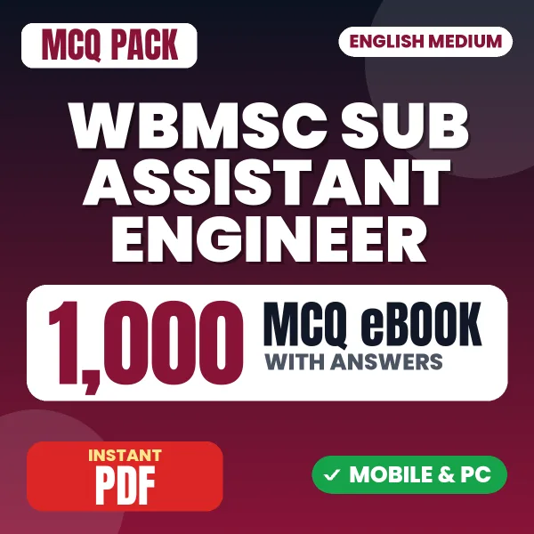 MSCWB Sub Assistant Engineer Exam (Civil Engineering) – 1000 MCQ eBook with Answers | English Medium PDF Download