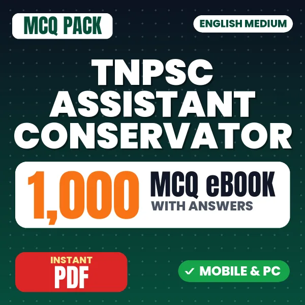 TNPSC Assistant Conservator Prelims Exam – 1000 MCQ eBook with Answers | English Medium PDF Download