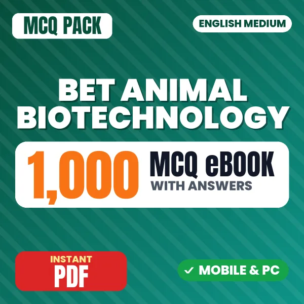 BET Animal Biotechnology Exam – 1000 MCQ eBook with Answers | English Medium PDF Download