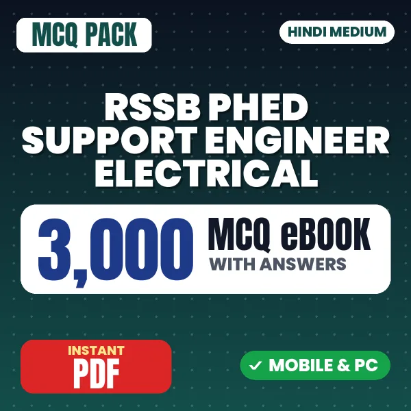 RSSB PHED Support Engineer (Electrical) Exam – 3000 MCQ eBook with Answers | Hindi Medium PDF Download