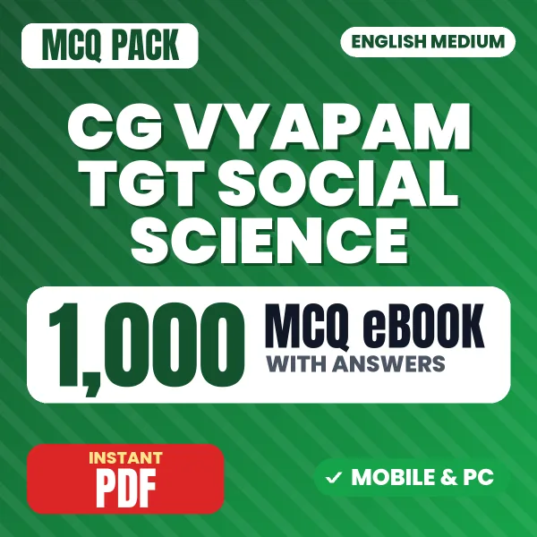 CG Vyapam TGT (Social Science) Exam – 1000 MCQ eBook with Answers | English Medium PDF Download