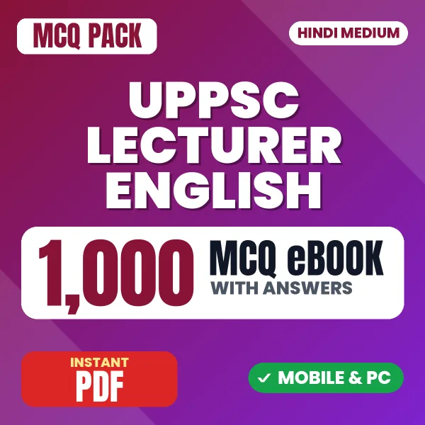 UPPSC Lecturer English Prelims Exam – 1000 MCQ eBook with Answers | Hindi Medium PDF Download