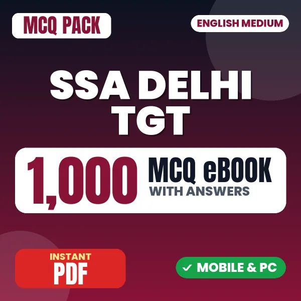 SSA Delhi TGT Exam – 1000 MCQ eBook with Answers | English Medium PDF Download