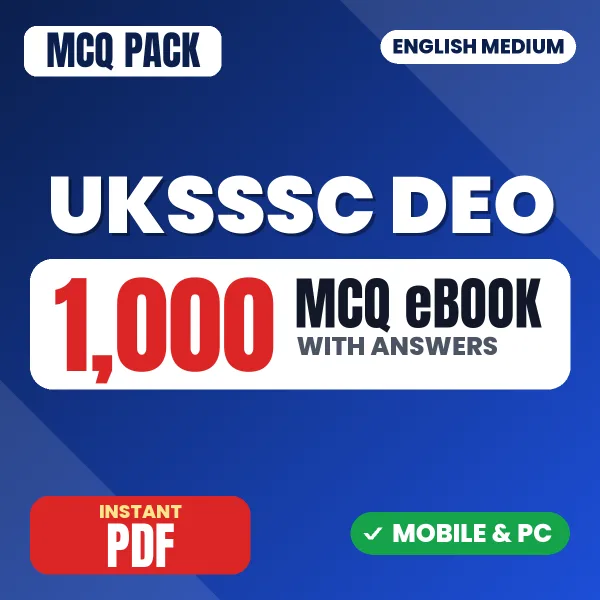 UKSSSC Data Entry Operator Exam – 1000 MCQ eBook with Answers | English Medium PDF Download