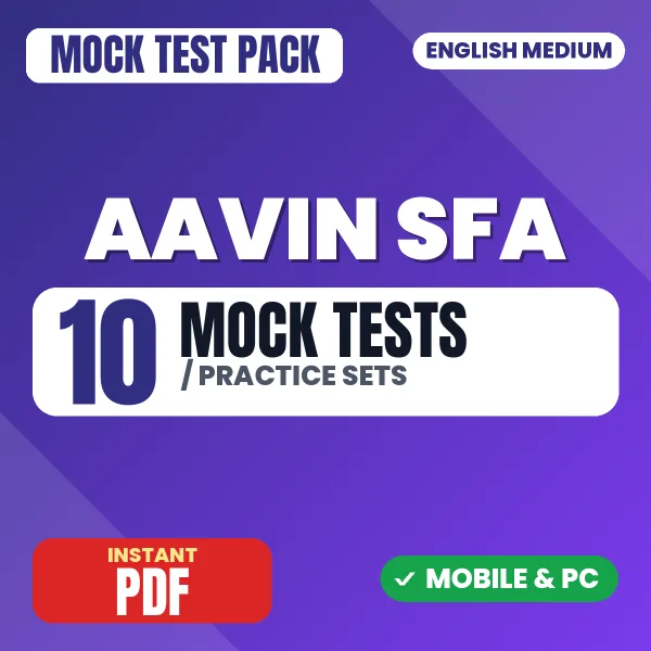 AAVIN Senior Factory Assistant Exam (Civil Engineering ) – 10 Mock Tests / Practice Sets | English Medium PDF Download