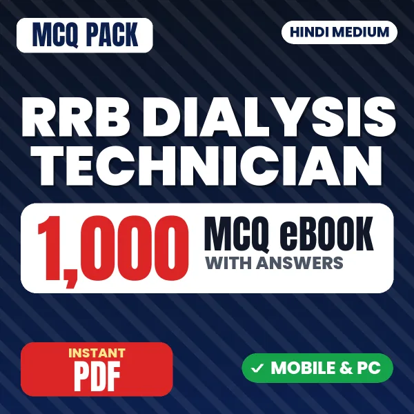 RRB Dialysis Technician Exam – 1000 MCQ eBook with Answers | Hindi Medium PDF Download