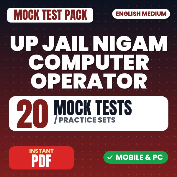 UP Jail Nigam Computer Operator Exam – 20 Mock Tests / Practice Sets | English Medium PDF Download