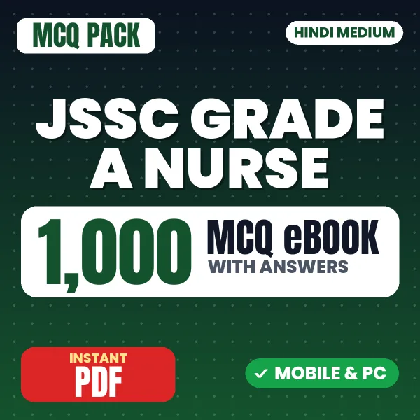 JSSC Grade A Nurse Exam – 1000 MCQ eBook with Answers | Hindi Medium PDF Download