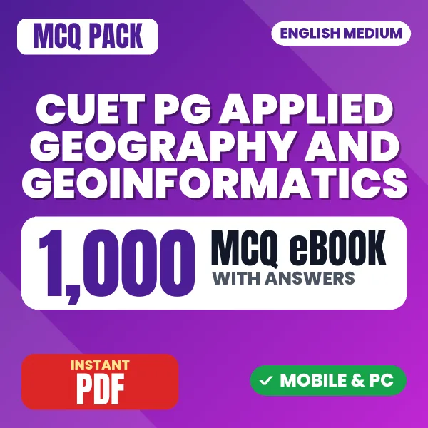 CUET PG Applied Geography and Geoinformatics Exam – 1000 MCQ eBook with Answers | English Medium PDF Download