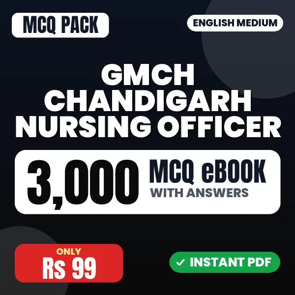 GMCH Chandigarh Nursing Officer Exam – 3000 MCQ eBook with Answers | English Medium PDF Download