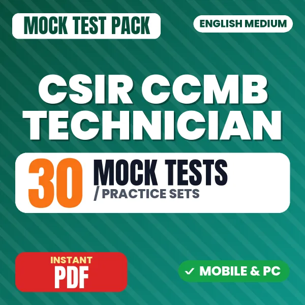 CSIR CCMB Technician Paper-1 Exam – 30 Mock Tests / Practice Sets | English Medium PDF Download