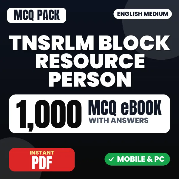 TNSRLM Block Resource Person Exam – 1000 MCQ eBook with Answers | English Medium PDF Download