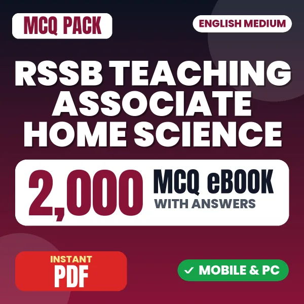 RSSB Teaching Associate (Home Science) Exam Paper 1 – 2000 MCQ eBook with Answers | English Medium PDF Download