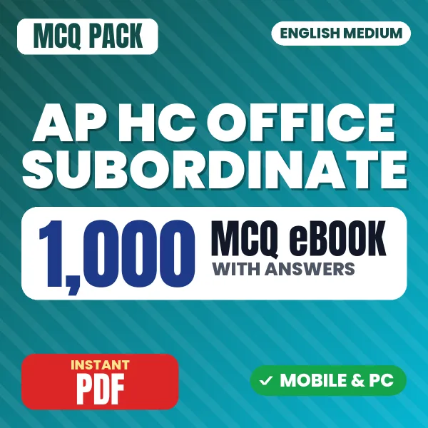 AP HC Office Subordinate Exam – 1000 MCQ eBook with Answers | English Medium PDF Download