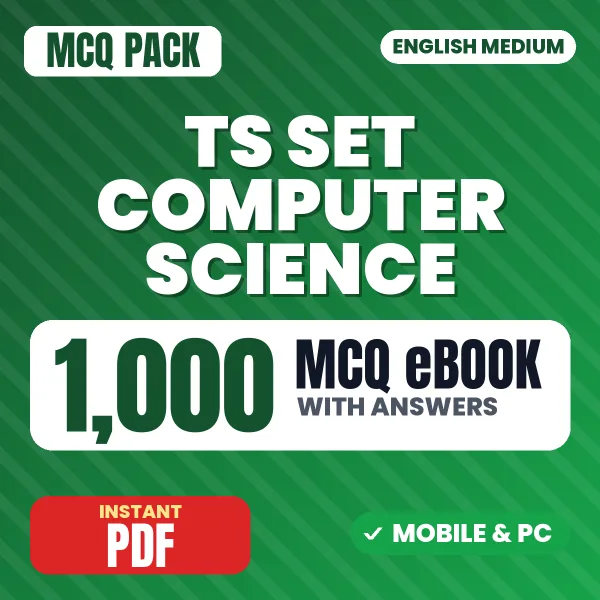 TS SET (Computer Science) Exam – 1000 MCQ eBook with Answers | English Medium PDF Download