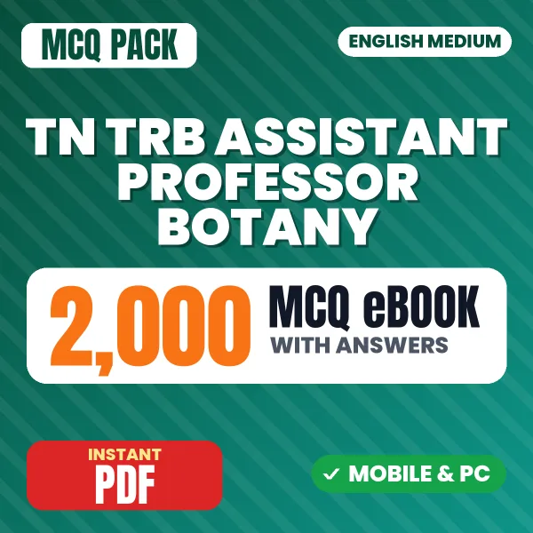 TN TRB Assistant Professor Botany Paper-1 Exam – 2000 MCQ eBook with Answers | English Medium PDF Download