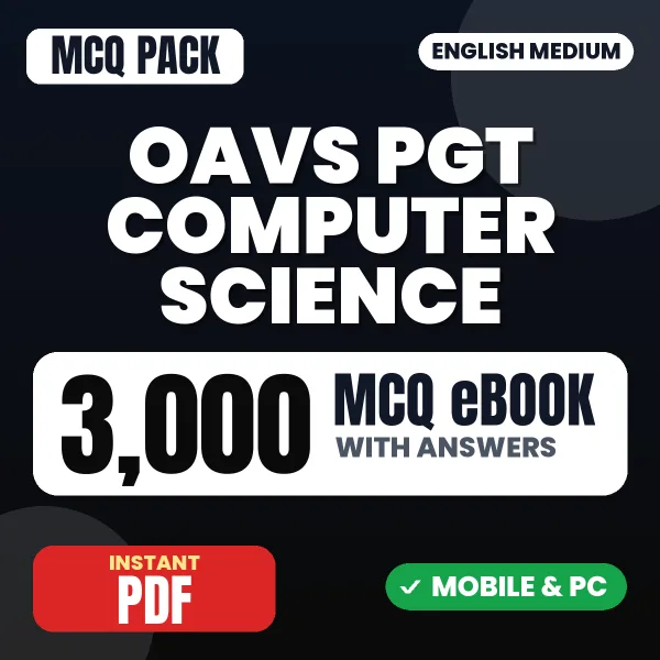 OAVS PGT Computer Science Exam – 3000 MCQ eBook with Answers | English Medium PDF Download