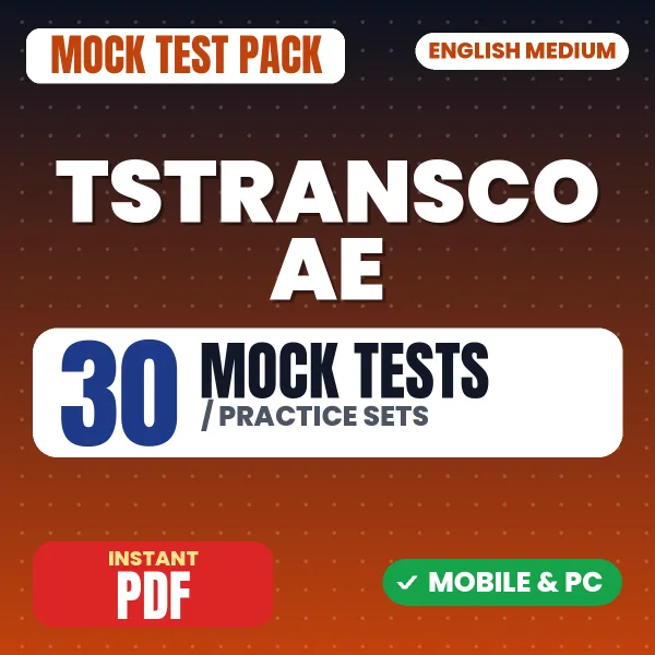 TSTRANSCO AE (Electrical) Exam – 30 Mock Tests / Practice Sets | English Medium PDF Download