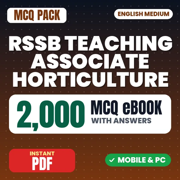 RSSB Teaching Associate (Horticulture) Paper-1 Exam – 2000 MCQ eBook with Answers | English Medium PDF Download