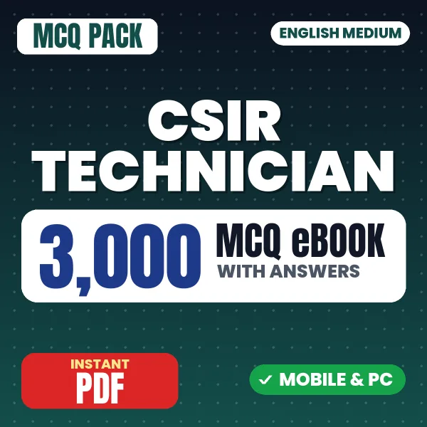 CSIR Technician Paper-1 Exam – 3000 MCQ eBook with Answers | English Medium PDF Download