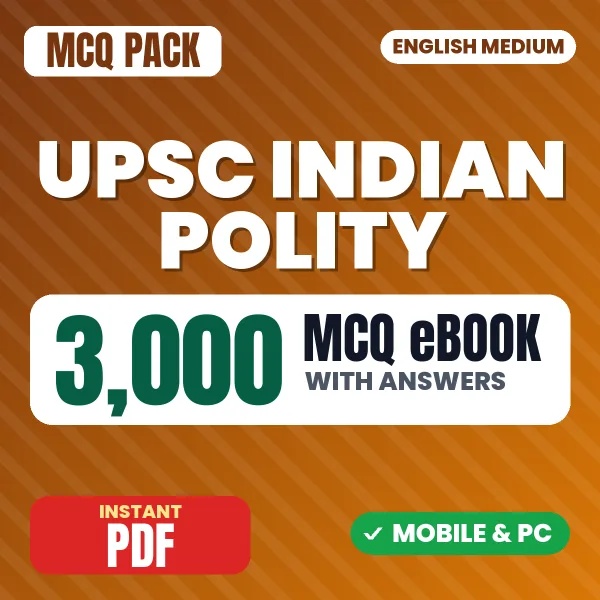 UPSC Indian Polity – 3000 MCQ eBook with Answers | English Medium PDF Download