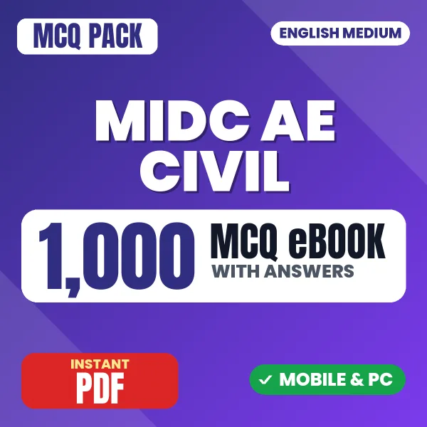 MIDC AE (Civil) Exam – 1000 MCQ eBook with Answers | English Medium PDF Download